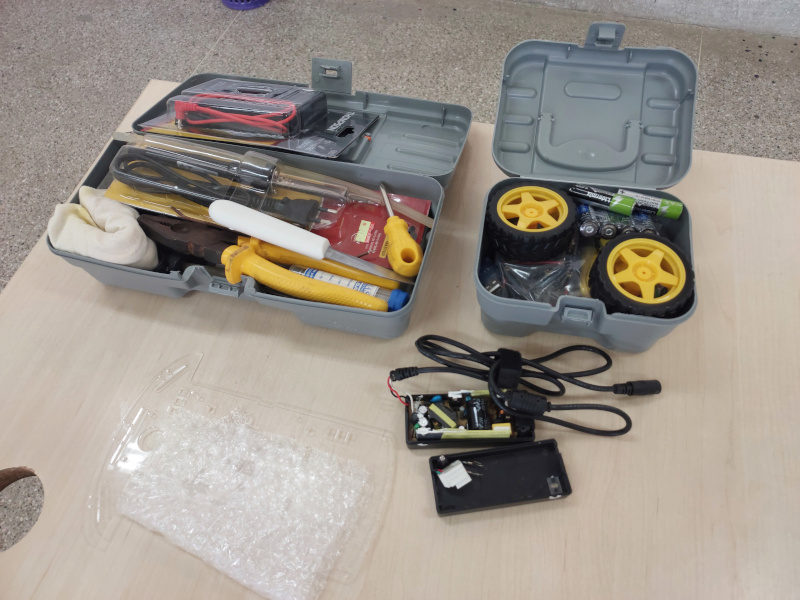 Car materials in a table
